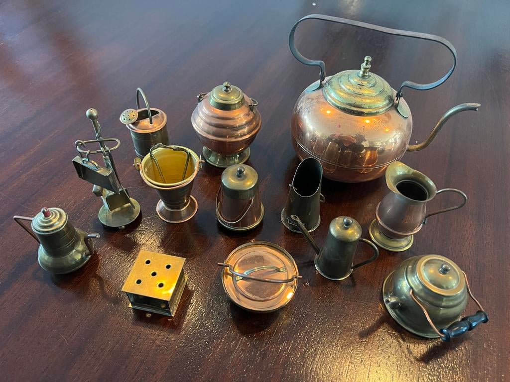13 Koperen en Bronzen Miniaturen - Diverse Vormen, Ophalen