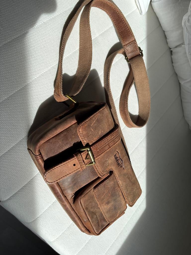 Kalahari Leren Fototas - Nieuwstaat, Ophalen of Verzenden, Nieuw, Schoudertas, Overige merken