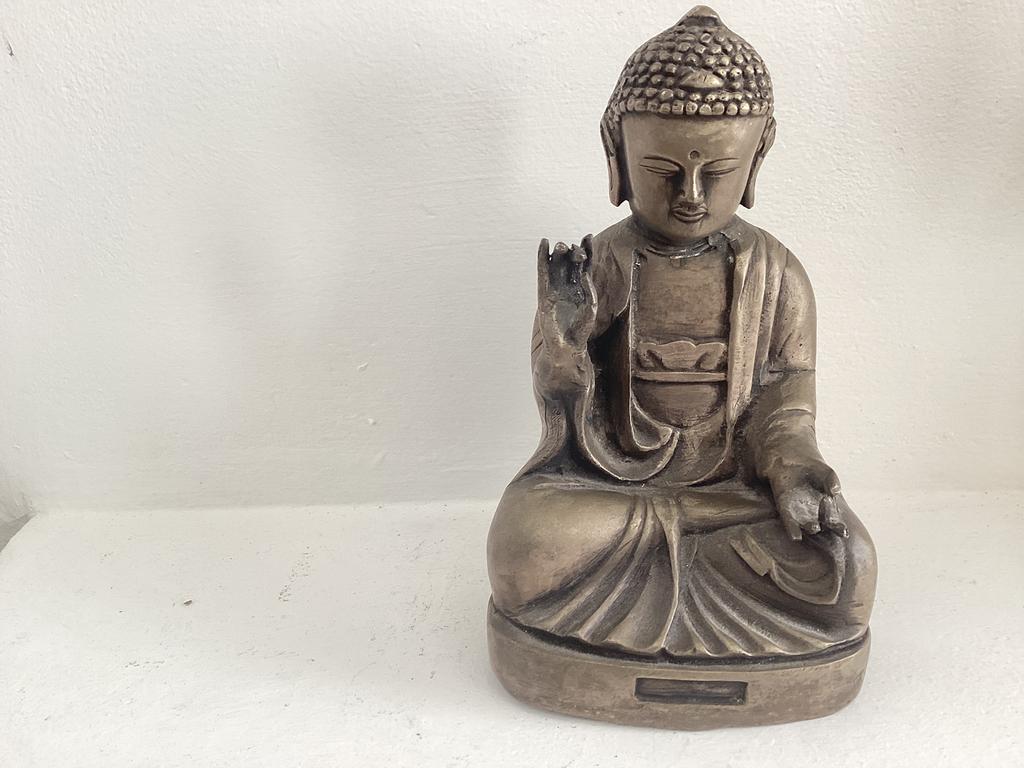 Buddha beeld metaal, Ophalen of Verzenden, Zo goed als nieuw