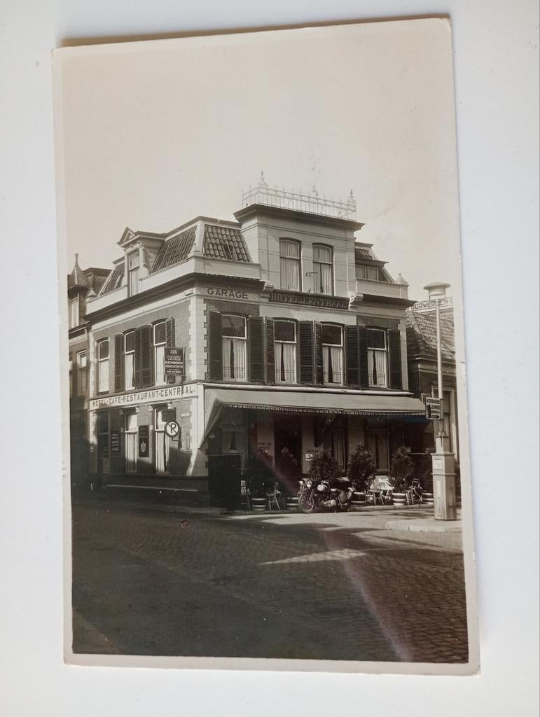 Fotokaart Almelo Hotel Centraal 1939, Ophalen of Verzenden, 1920 tot 1940, Gelopen, Overijssel