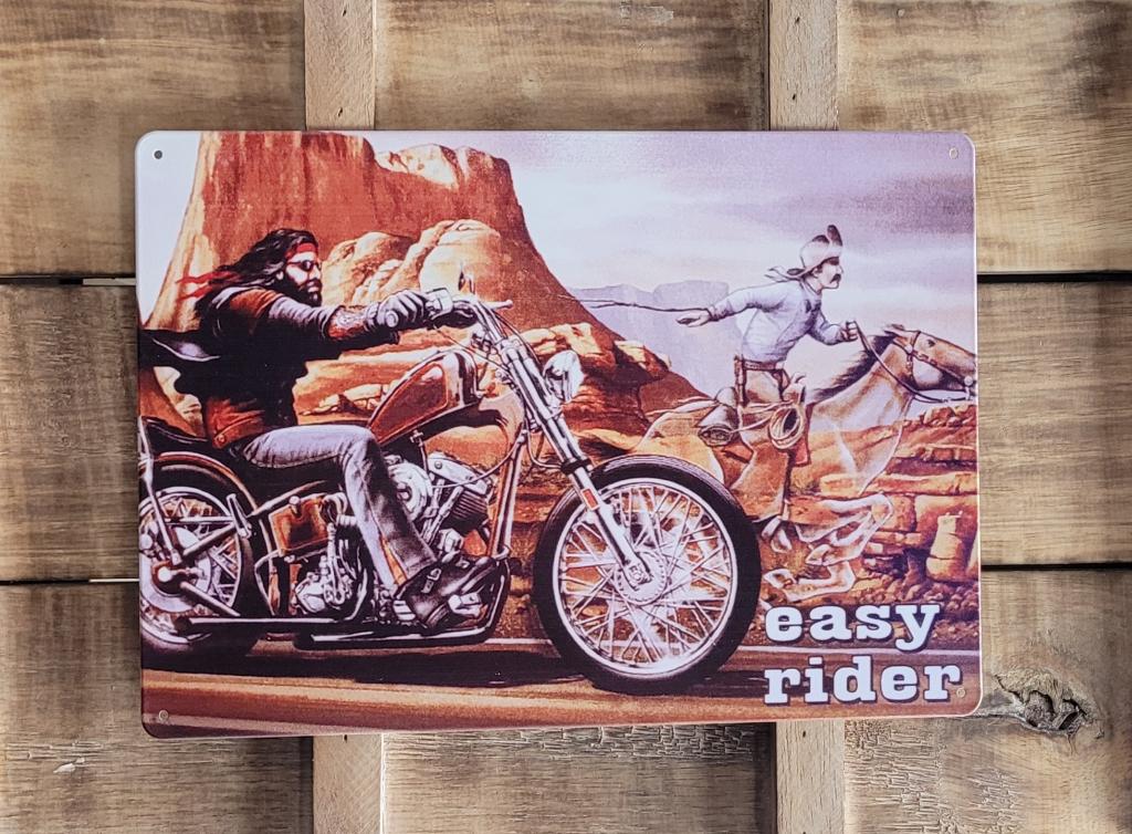 Easy Rider motorcycle motor reclamebord van metaal wandbord, Info@deconoord.nl, Deco Noord, Nieuw, Ophalen of Verzenden