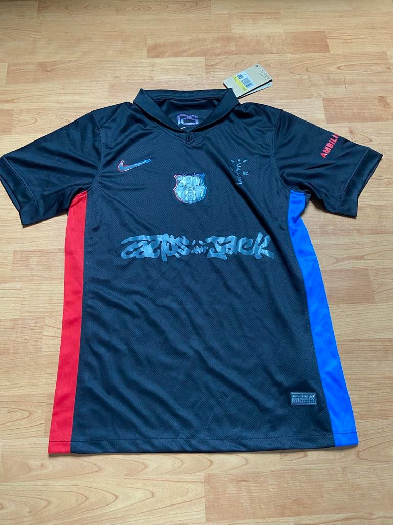 Zwart Nike T-shirt met rode en blauwe zijkanten, Ophalen of Verzenden, Nieuw, Maat 52/54 (L), Zwart