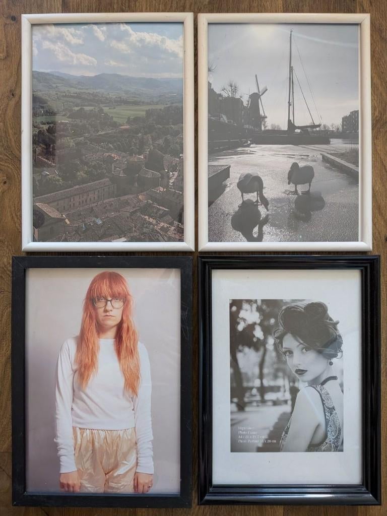 4× Fotolijsten | zwart of wit ( Zgan ), Huis en Inrichting, Woonaccessoires | Lijsten, Zo goed als nieuw, Minder dan 50 cm, Minder dan 50 cm