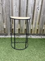 Industriële Houten / metalen bijzettafel, Minder dan 45 cm, Minder dan 55 cm, Metaal of Aluminium, Ophalen of Verzenden