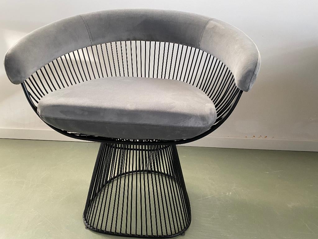 Laatste exemplaar Vintage platner stoel Grijs 50% korting, Huis en Inrichting, Stoelen, Nieuw, Ophalen of Verzenden, Eén, Stof
