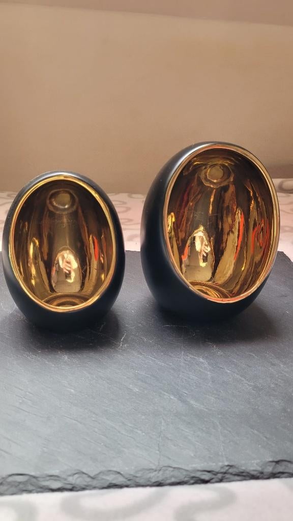 Egg-shaped tealight holders, Ophalen of Verzenden, Zo goed als nieuw, Metaal, 25 tot 50 cm