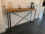 Sidetable staal met hout - industriële look - 150 cm breed, Gebruikt, Ophalen, Overige houtsoorten, 25 tot 50 cm