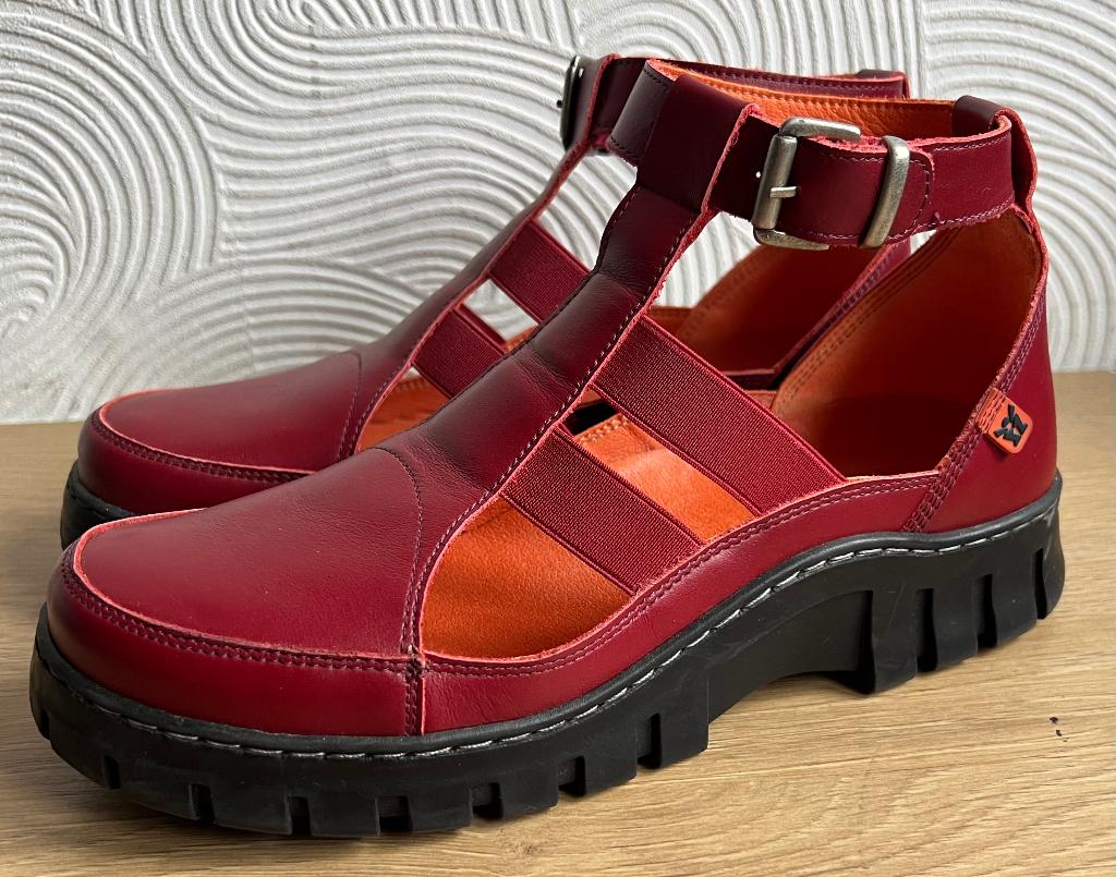 MAG. Leren sandalen. Mt 39., Kleding | Dames, Schoenen, Nieuw, MAG Boots, Rood, Sandalen of Muiltjes