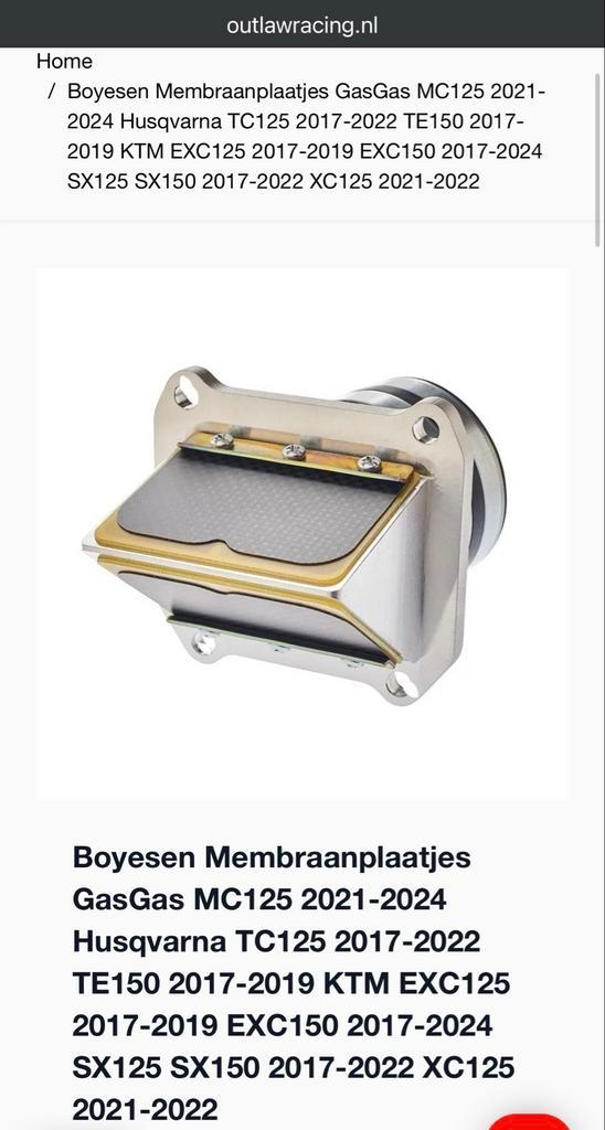 Boyesen Membraam Ktm gasgas, Motoren, Onderdelen | Overige, Nieuw, Ophalen of Verzenden