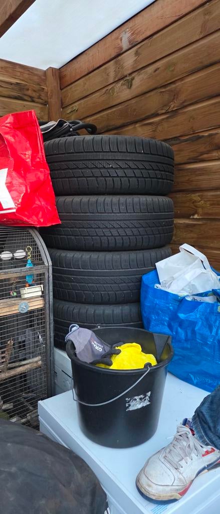 All-season banden met velgen voor Nissan - 215/55R17, Auto-onderdelen, Banden en Velgen, 17 inch, Ophalen of Verzenden, All Season