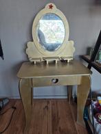 Gratis Kinder Make-up Tafel met Spiegel - Goudkleurig, Ophalen of Verzenden
