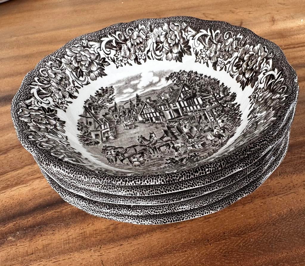 5 Vintage Engelse schaaltjes J & G Meakin– Stratford Stage A, Antiek en Kunst, Ophalen of Verzenden