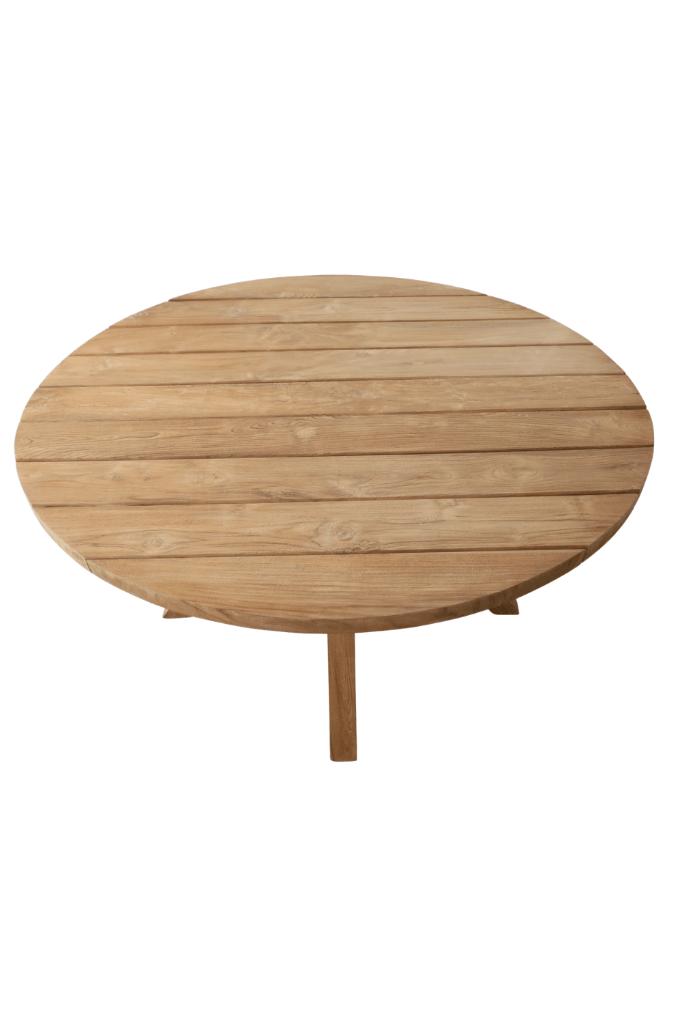 ronde teakhouten tuintafel 150, Tuin en Terras, Tuintafels, Ophalen of Verzenden, Nieuw, Rond, Teakhout