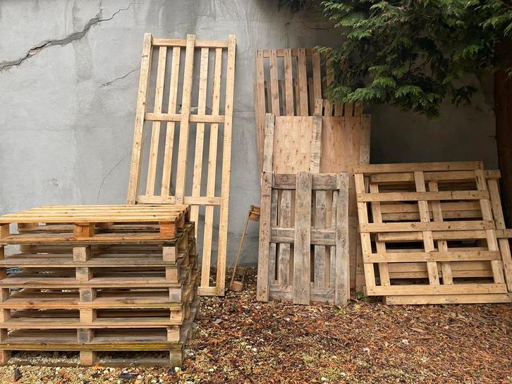Houten pallets, Doe-het-zelf en Verbouw, Hout en Planken, Gebruikt, Pallet, Overige houtsoorten, 200 tot 250 cm, 25 tot 50 mm