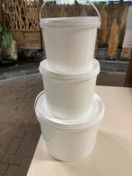 Pallets met emmers 1, 3, 5, 10 liter met deksel en hengsel, Ophalen of Verzenden, Nieuw, Kunststof, Met deksel