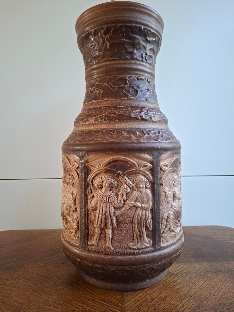 Jasba West germany vaas 40 cm met fraai decor, Antiek en Kunst, Ophalen of Verzenden