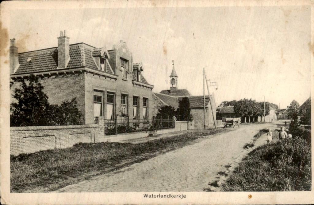 Waterlandkerkje - Kerk - Straatzicht, Ophalen of Verzenden, Voor 1920, Gelopen, Zeeland