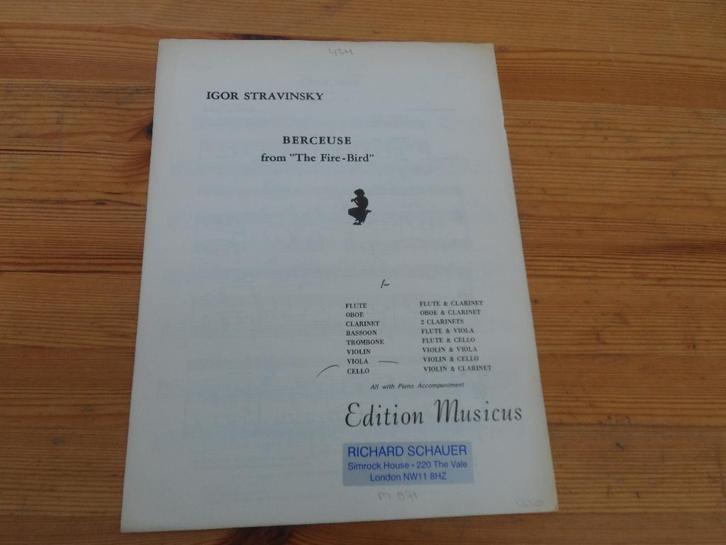 Igor Stravinsky, Muziek en Instrumenten, Bladmuziek, Gebruikt, Artiest of Componist, Klassiek, Piano, Viool of Altviool, Ophalen of Verzenden