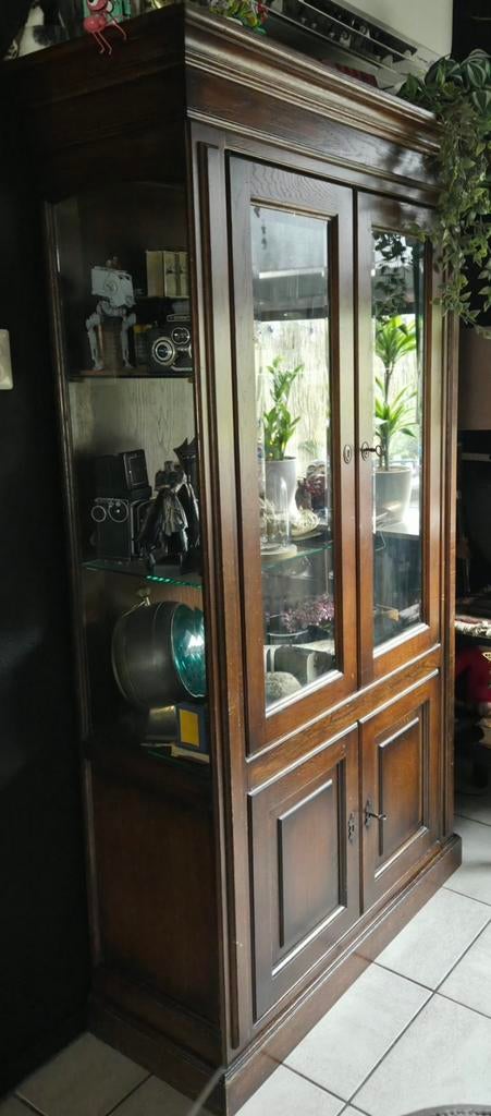 Mooie vitrinekast, Huis en Inrichting, Ophalen, Gebruikt, 50 tot 100 cm, 150 tot 200 cm