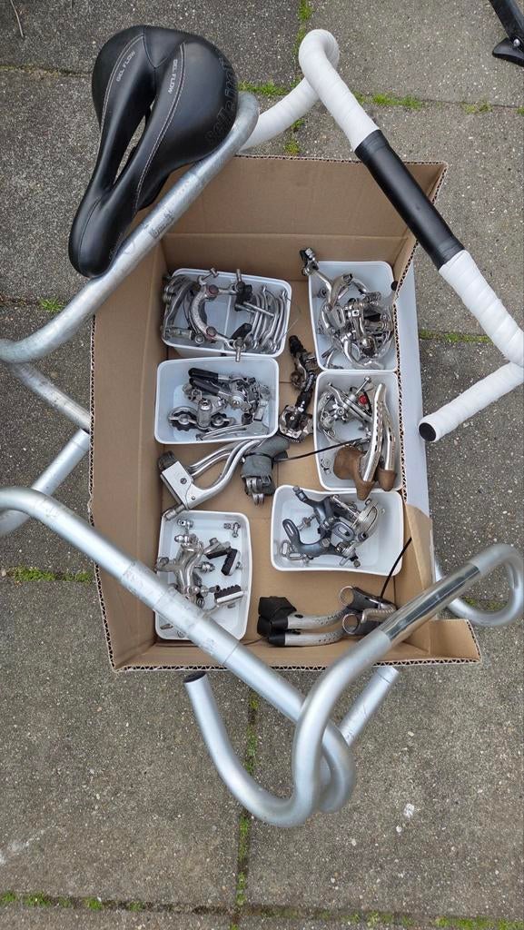 Vintage fietsonderdelen Shimano, Mafac, Supra, Selle Italia, Fietsen en Brommers, Remmen, Gebruikt, Racefiets, Ophalen of Verzenden