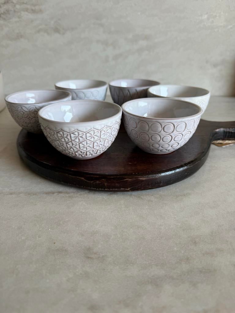 6 Aardewerk schaaltjes voor tapas of sausjes, Huis en Inrichting, Ophalen of Verzenden, Overige stijlen, Aardewerk, Schaal of Schalen