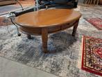 Ovaal massief eiken Salontafel met 2 laatjes Izgst. Kijk,, Ophalen, Zo goed als nieuw, Ovaal, Eikenhout
