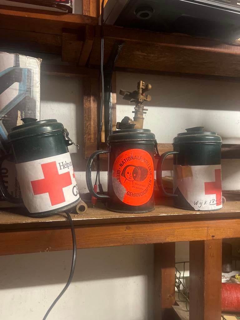 Vintage Collectebussen Gehandicapten en Rode Kruis, Ophalen of Verzenden, Gebruikt