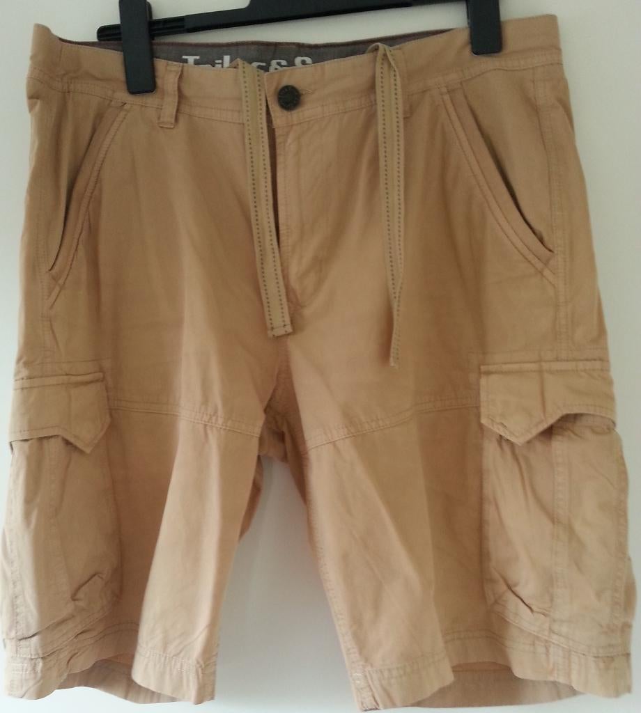 Bermuda cargo heren kaki Tailor & Son maat 54 als nieuw, Kleding | Heren, Broeken en Pantalons, Maat 52/54 (L), Beige, Ophalen of Verzenden