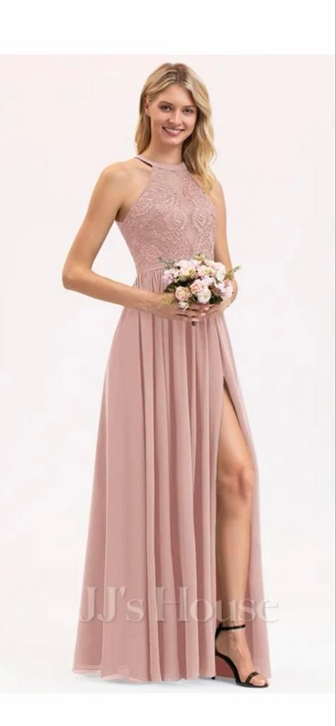 JJ's House A-lijn bruidsmeisjes jurk oudroze maat 40, Kleding | Dames, Jurken, Zo goed als nieuw, Maat 38/40 (M), Roze, Onder de knie