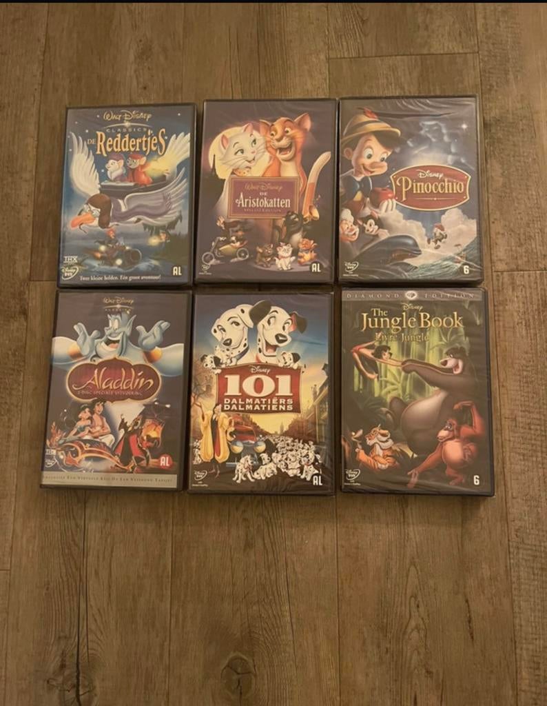 6 nieuwe disney dvd s oa alladin junglebook, Ophalen of Verzenden, Overige figuren, Zo goed als nieuw, Overige typen
