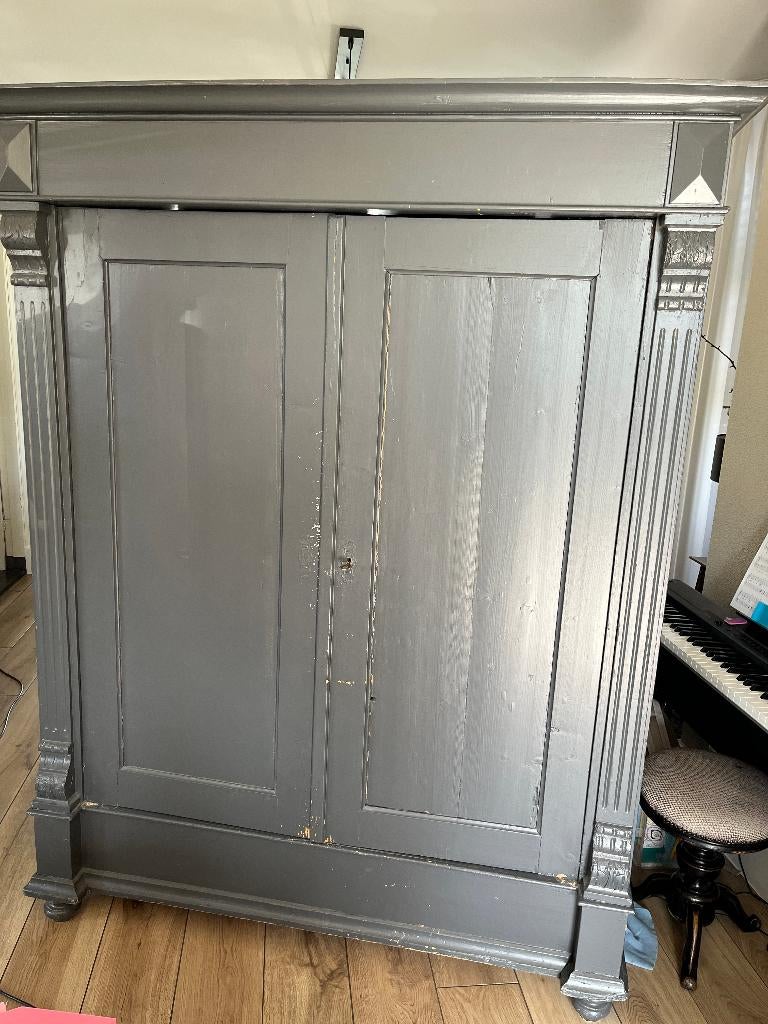 Grenen Linnenkast, Huis en Inrichting, Kasten | Kledingkasten, Ophalen, 150 tot 200 cm, Brocante, 50 tot 75 cm