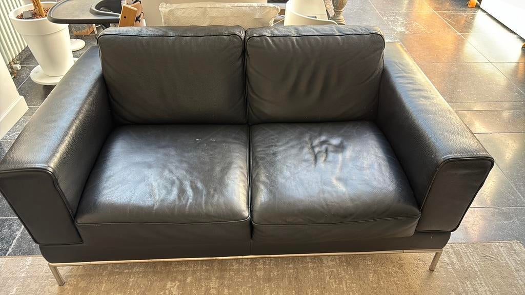 Leren Bank Arild, Huis en Inrichting, Ophalen, 150 tot 200 cm, Tweepersoons, Zo goed als nieuw