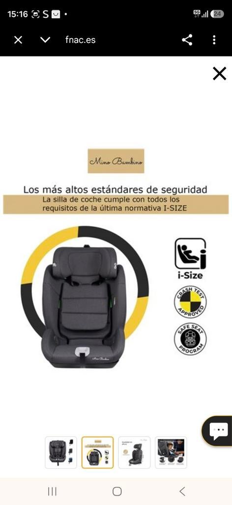 Nieuw Mino Bambino i-Size Babyautostoeltje met prijskaartje, Overige merken, 0 t/m 18 kg, Nieuw, Verstelbare rugleuning