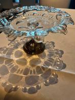 Kristallen bonbonsschaal met zilveren poot, Antiek en Kunst, Antiek | Glas en Kristal, Ophalen of Verzenden