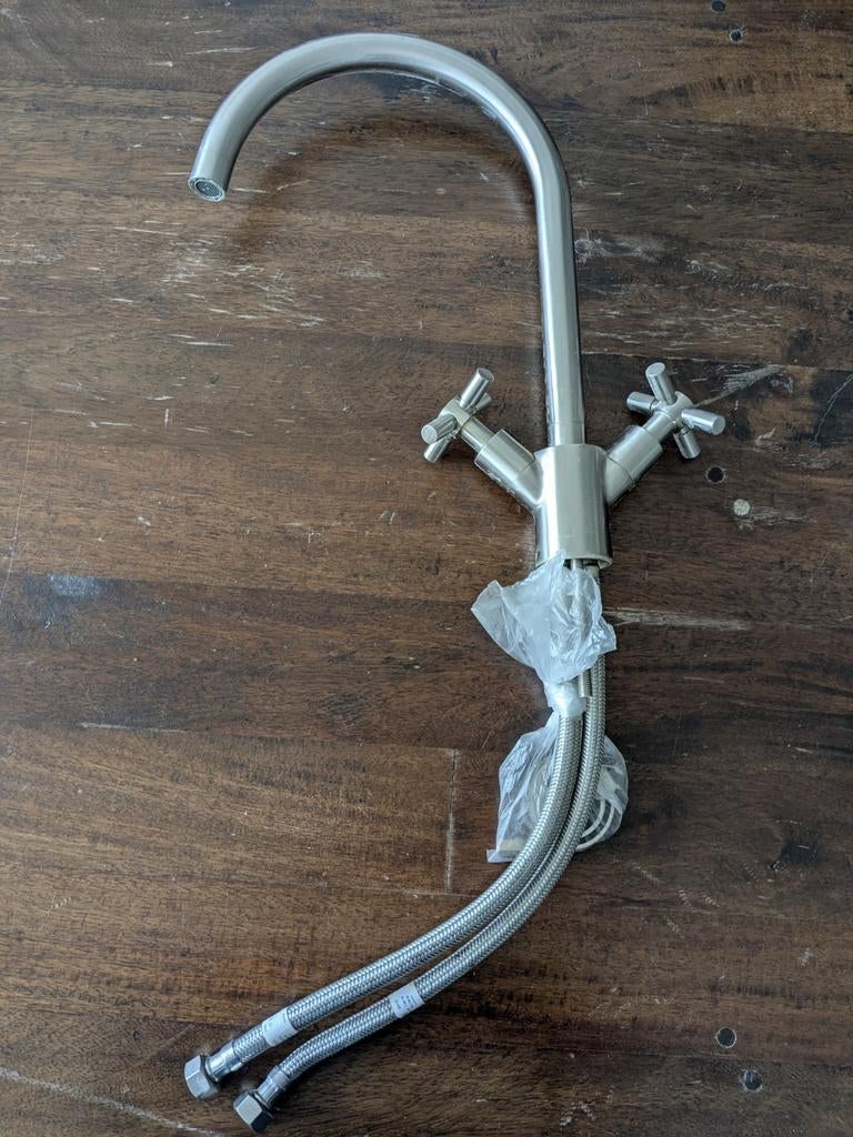 Rvs kraan, Doe-het-zelf en Verbouw, Ophalen, Gebruikt, Rvs, Kraan