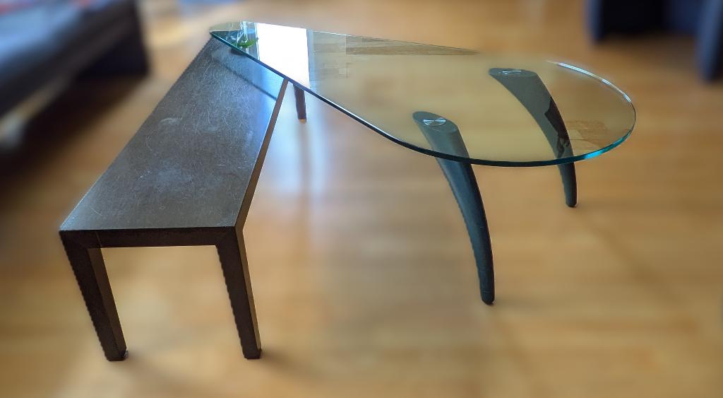 Salontafel Cassina 970 DOS, Huis en Inrichting, Ophalen, Gebruikt, 100 tot 150 cm, Glas