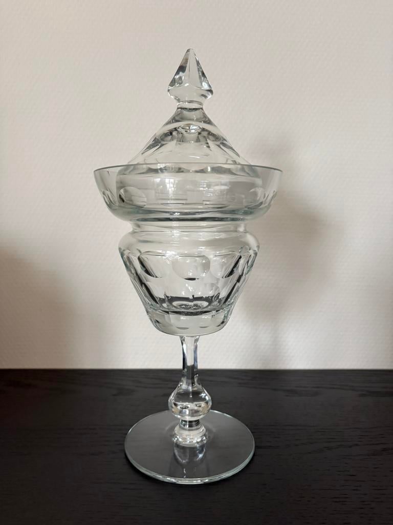 Vintage Glazen Bonbonnière met Deksel, Ophalen