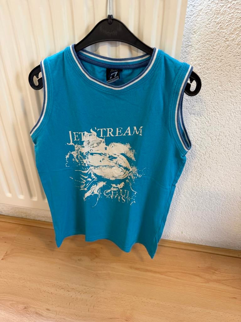 Blauw mouwloos shirt - Dognose - maat 134 (8/10 jaar), Ophalen of Verzenden, Zo goed als nieuw, Jongen of Meisje, Shirt of Longsleeve