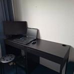 2 x kinderbureau (Ikea Micke), Ophalen, Zwart, Gebruikt, Kabelgoot