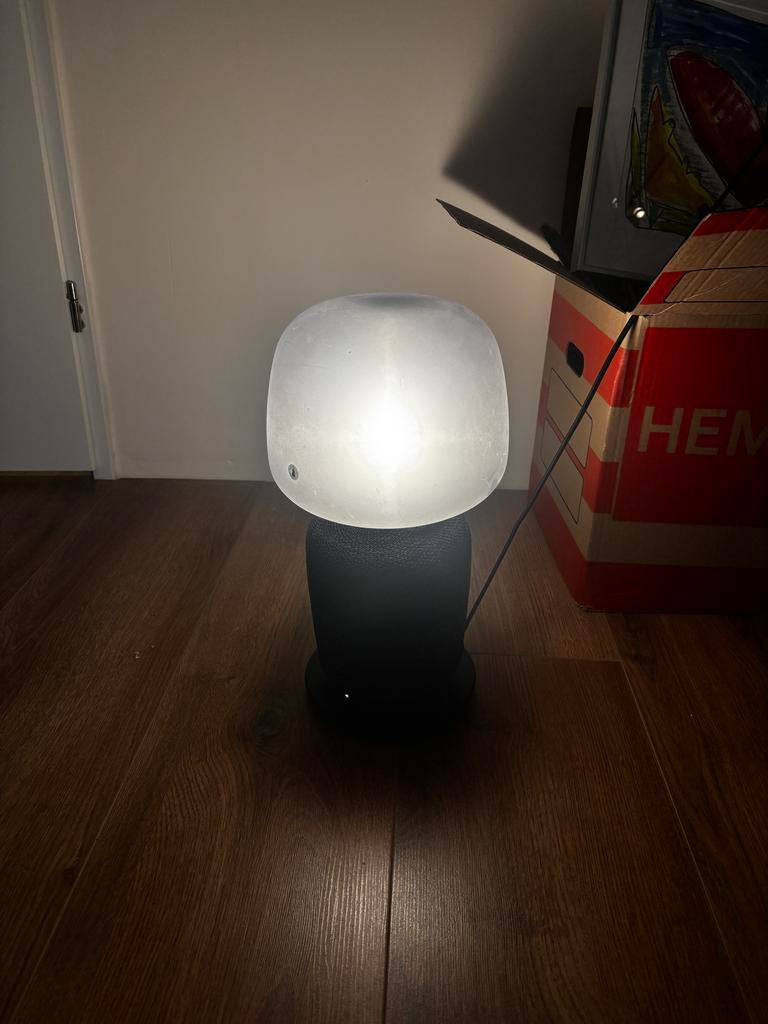 IKEA x SONOS SYMFONISK lamp grijs, Ophalen of Verzenden, Gebruikt, Glas, Minder dan 50 cm