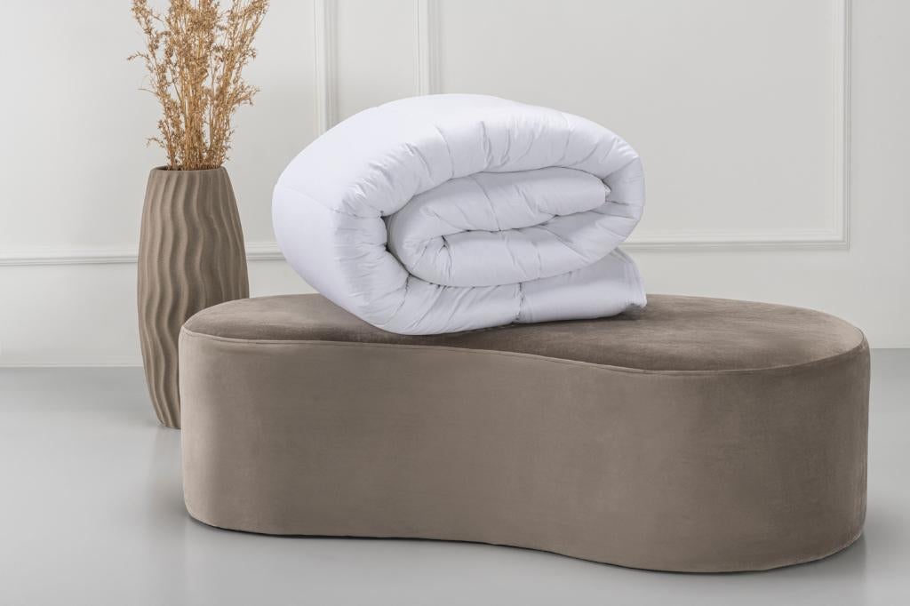 4-Seizoenen Dekbed 140x220 met Klittenband 100%Katoenen tijk, Eenpersoons, Wit, Nieuw, Ophalen of Verzenden