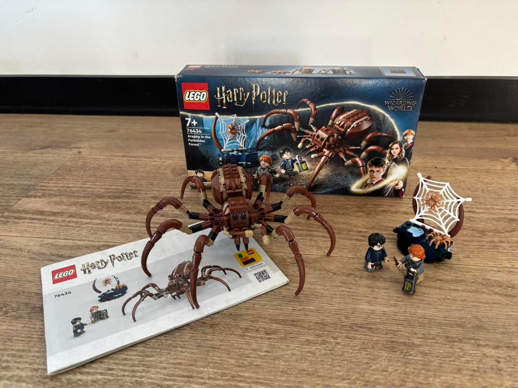 Harry Potter Lego 76434 Aragog in the forbidden forest, Ophalen of Verzenden, Zo goed als nieuw, Complete set, Lego