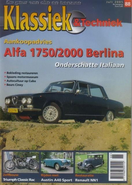 Klassiek & Techniek 88 2005 : Alfa Berlina - Austin A40, Boeken, Auto's | Folders en Tijdschriften, Gelezen, Algemeen, Ophalen of Verzenden