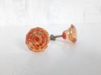 Vintage glazen meubelknoppen, deurknoppen, roze, Ophalen of Verzenden