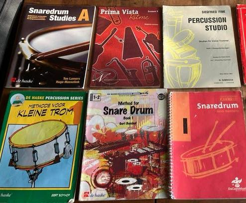 6 Snare drum boeken en methodes kleine trom, Muziek en Instrumenten, Percussie, Ophalen of Verzenden, Zo goed als nieuw, Trommel