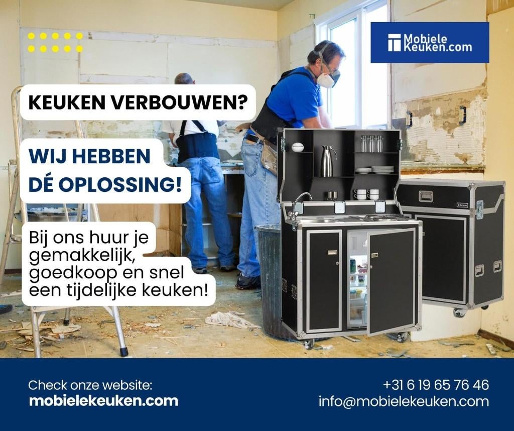 Verbouwen? huur voordelig een tijdelijke/noodkeuken!, Ophalen, Leeuwarden, MobieleKeuken, Overige typen