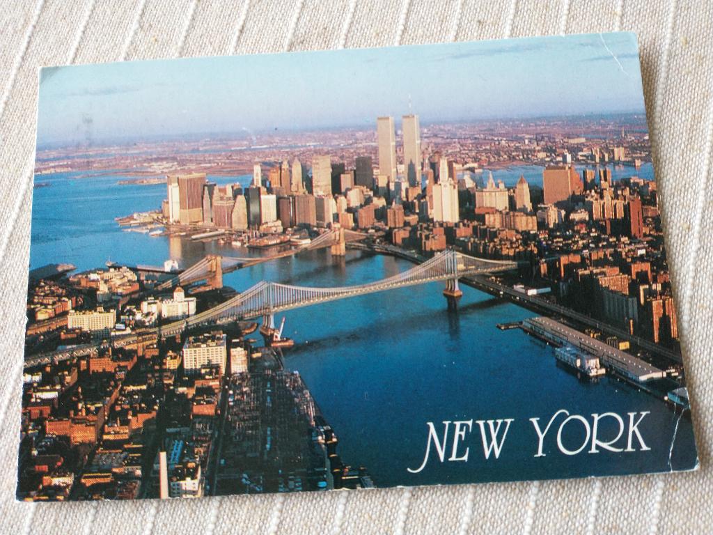 1465 New York - Exotic lower New York aerial view, Ophalen of Verzenden, 1980 tot heden, Gelopen, Buiten Europa