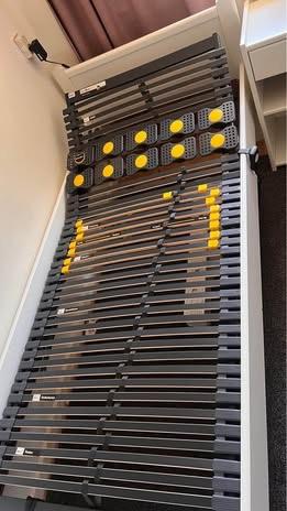 Lattenbodem Bossflex  elektrisch, Huis en Inrichting, Slaapkamer | Bedden, Zo goed als nieuw, Eenpersoons, 90 cm, 200 cm, Overige materialen