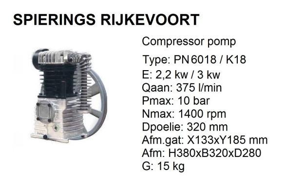 Compressor pomp Shamal  k11 k18 k25 k28 k30 k50 k60 k100, Doe-het-zelf en Verbouw, Compressors, Nieuw, Ophalen of Verzenden