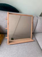 Ikea Ragrund Spiegel Bamboe met plankje en haakjes 53x50cm, Ophalen of Verzenden, Zo goed als nieuw, Minder dan 100 cm, Rechthoekig
